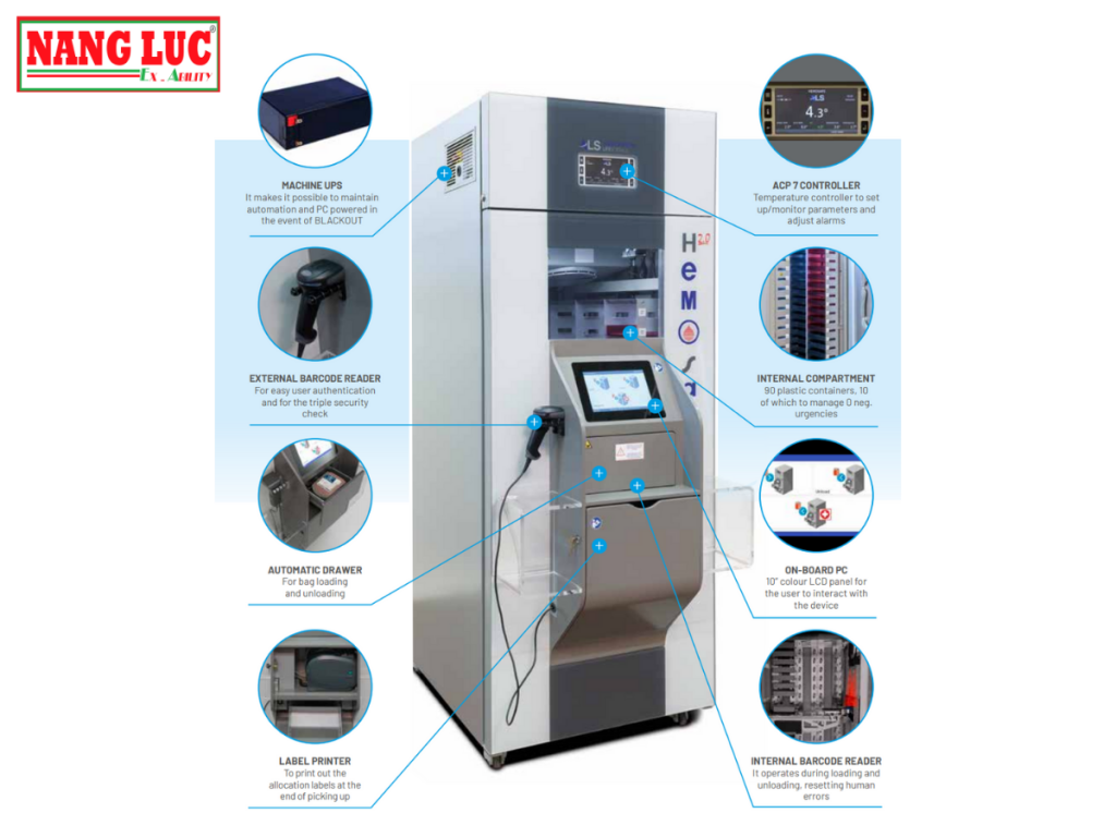 Tủ Lạnh Bảo Quản Máu Thông Minh (Computerized And Automated Blood Bank Refrigerator) Angelantoni Model Hemosafe® 2.0